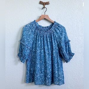 Blue Floral Women's Top